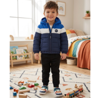 E08071: Boys Bench Puffer Coat, Top & Cargo Pant Outfit (18 Months-5 Years)